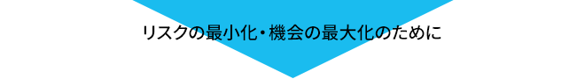 リスクの最小化・機会の最大化のために